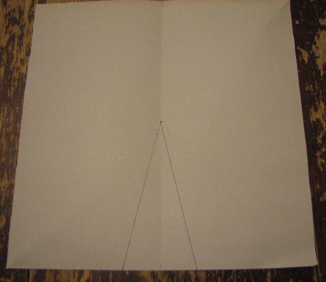 Square paper with dart drawn