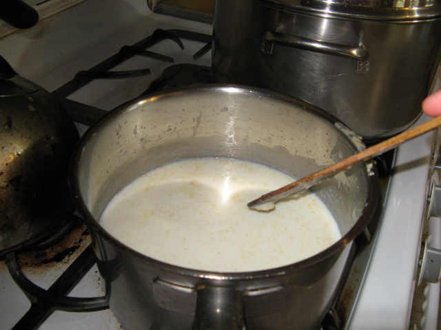 The milk has been added.