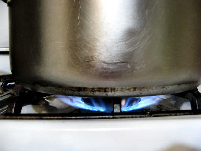 Lighting a fire under the pot