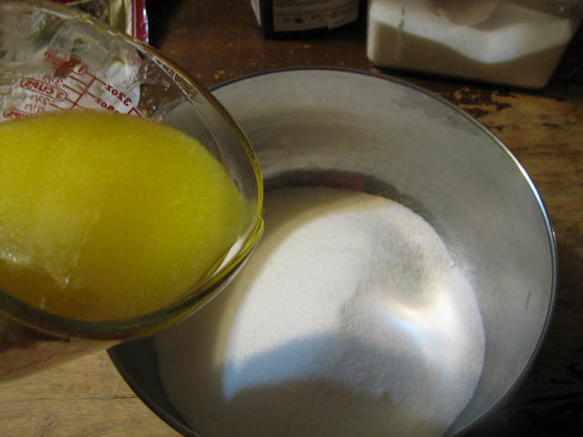 adding the butter. . .