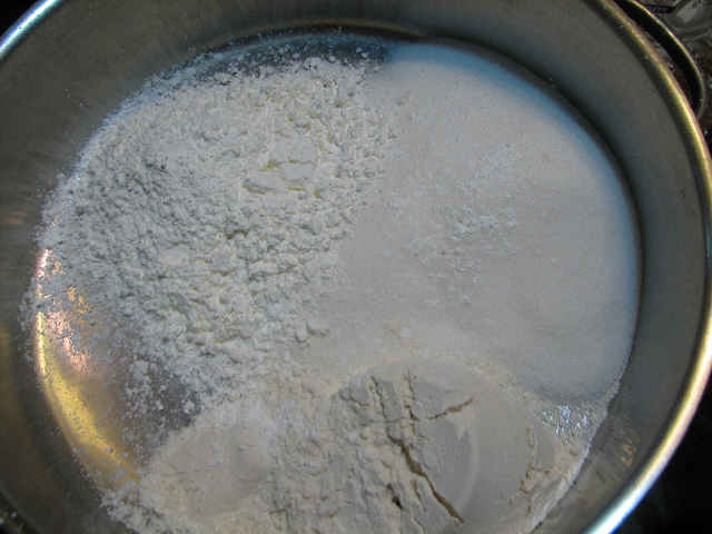 Dry ingredients for the custard