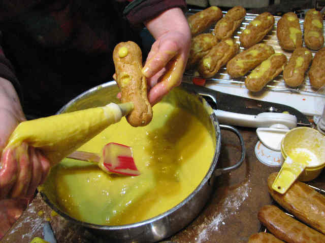 Filling the eclairs