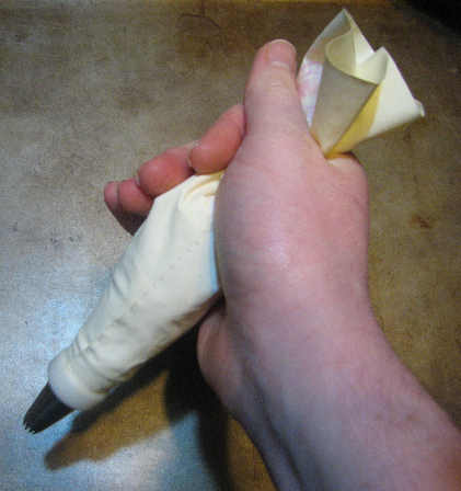 This is how you hold the pastry bag